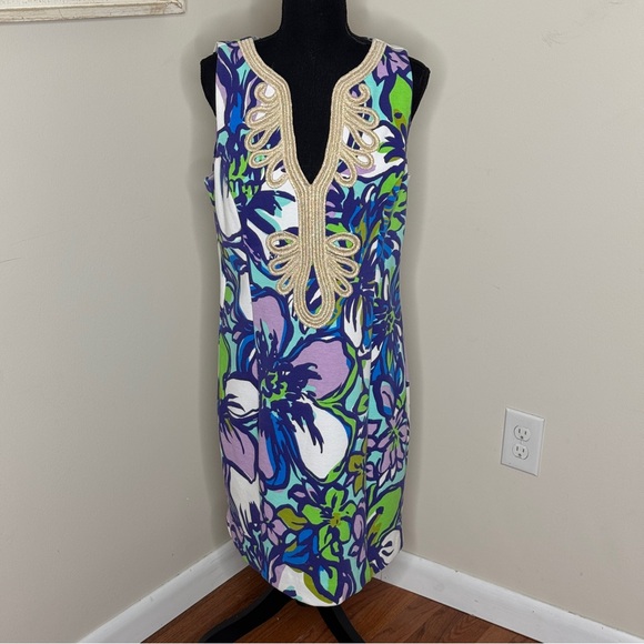 Lilly Pulitzer Janice Shift Spectrum Catwalk Dress Blue Purple Size XL - Picture 2 of 7
